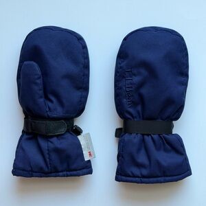 LL Bean Cold Buster Waterproof Toddler Mittens Size 2T-4T Navy Blue